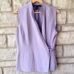 Asymmetrical Silk Vest in Lilac Purple - Josephine Chaus